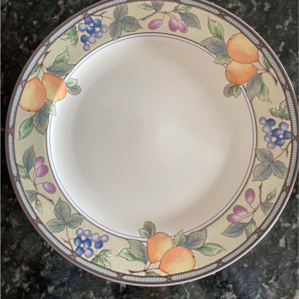 Mikasa Orange and Blue Porcelain Dinnerware Plate